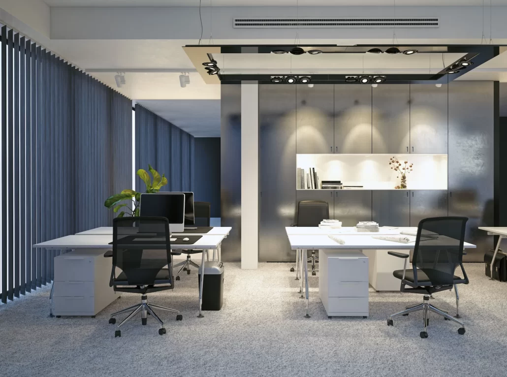 Modern Office Workspace with Sleek Design and Professional Setup for Unclaimed digital marketing agency.